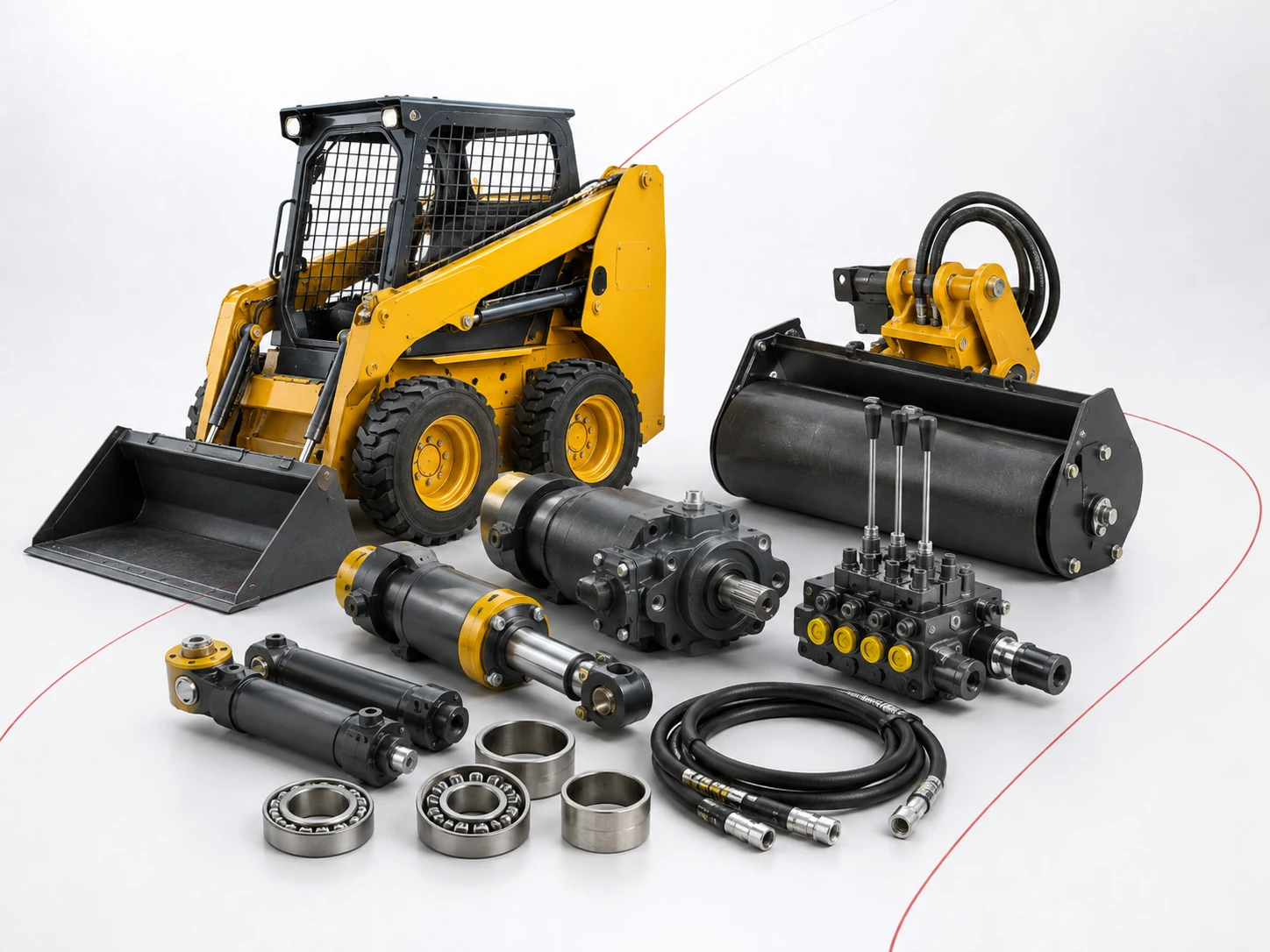 Illustration of a construction excavator and special machinery